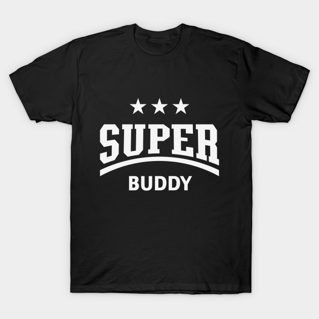 Super Buddy (White) T-Shirt by MrFaulbaum